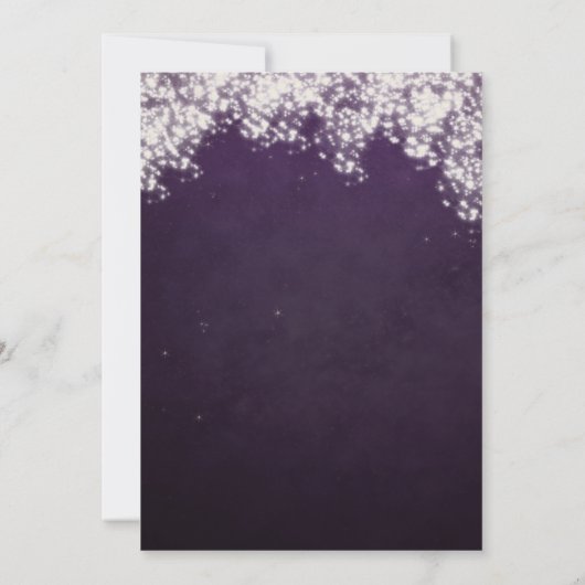 Invitation Parties scintillant d'or violet  magique Unicorns  (Dos)