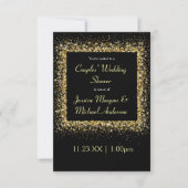 Invitation Parties scintillant d'or - Wedding shower 3x5 Coup (Devant)