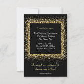 Invitation Parties scintillant d'or - Wedding shower 3x5 Coup (Dos)