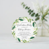 Invitation Parties scintillant d'or Wreath Green Chic - Photo (Debout devant)