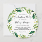 Invitation Parties scintillant d'or Wreath Green Chic - Photo (Devant)
