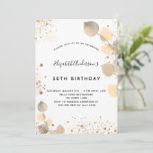 Invitation Parties scintillant dorée à l'eucalyptus (Debout devant)