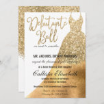 Invitation Parties scintillant dorée blanche glamour Dance dé<br><div class="desc">Cette invitation luxueuse, pétillante et glamour du Debutante Ball est le design parfait pour une jeune femme élégante et chic. Son design est composé d'une parties scintillant en or imitation imprimée et d'une princesse vintage en dorure dégradée habillée d'un simple arrière - plan blanc avec une typographie dorée sur mesure....</div>