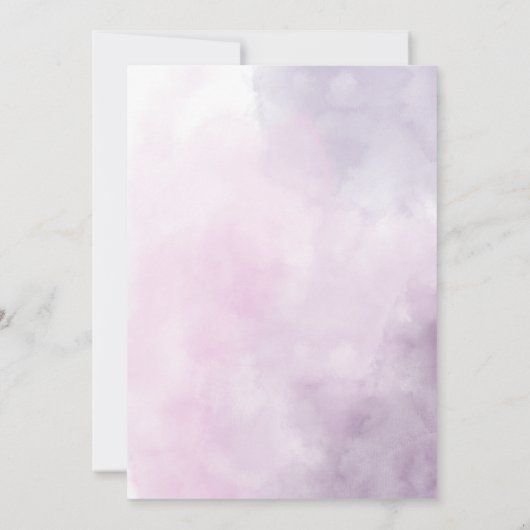 Invitation Parties scintillant dorée douce fleurs de lavande (Dos)