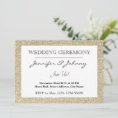 Invitation Parties scintillant dorée encadrée brillamment (Debout devant)