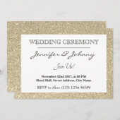 Invitation Parties scintillant dorée encadrée brillamment (Devant / Derrière)