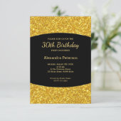 Invitation Parties scintillant dorée étincelante 30e annivers (Debout devant)