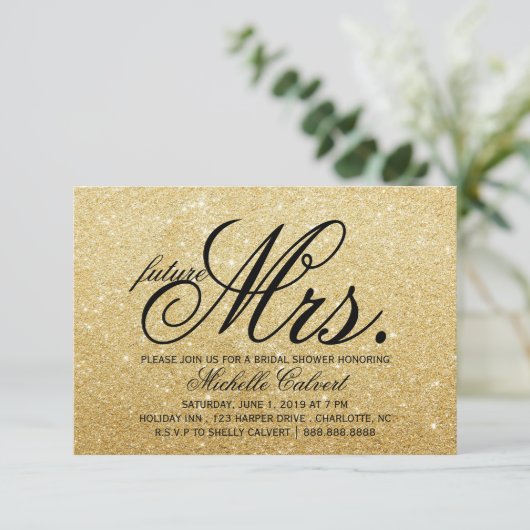 Invitation - Parties scintillant dorée Fête de l'm (Debout devant)