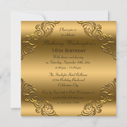 Invitation Parties scintillant dorée haute talons doux 16 (Dos)