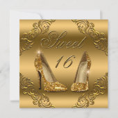 Invitation Parties scintillant dorée haute talons doux 16 (Devant)