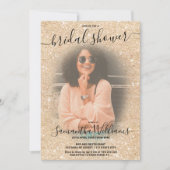 Invitation Parties scintillant dorée moderne et élégante phot (Devant)