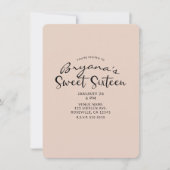 Invitation Parties scintillant dorée moderne Glam Sweet 16 Se (Devant)