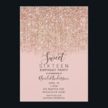 Invitation Parties scintillant dorée rose et Rose 16 parties<br><div class="desc">Personnaliser pour tout événement</div>