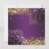 Invitation Parties scintillant dorée violette glam Sweet six (Dos)