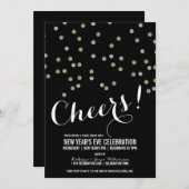 Invitation Parties scintillant Dots Nouvel An Soirée Invitati (Devant / Derrière)