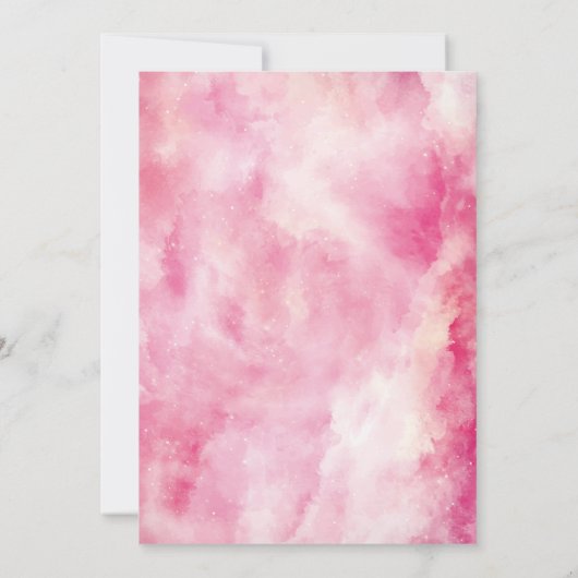 Invitation Parties scintillant Douce 16 Aquarelle rose Annive (Dos)