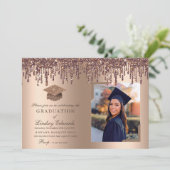 Invitation Parties scintillant Drift Bronze Gold Graduation P (Debout devant)
