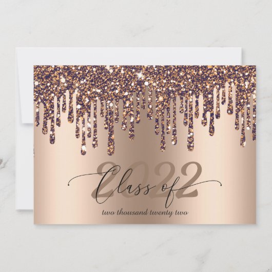 Invitation Parties scintillant Drift Bronze Gold Graduation P (Dos)