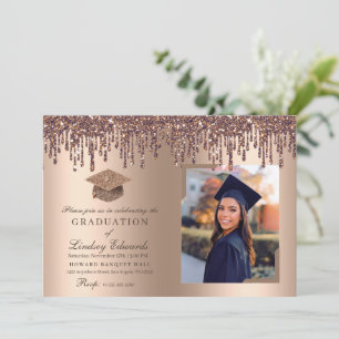 Invitation Parties scintillant Drift Bronze Gold Graduation P