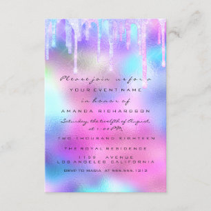 Invitation Parties scintillant Drip Silver Unicorn nuptiale f