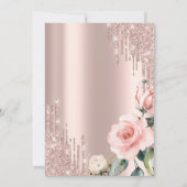 Invitation Parties scintillant Drips Aquarelle Roses 25e anni (Dos)