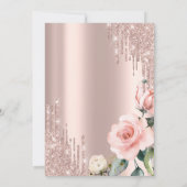 Invitation Parties scintillant Drips Aquarelle Roses 35e anni (Dos)