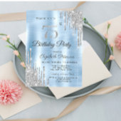 Invitation Parties scintillant Drips Argent 75e anniversaire