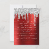 Invitation Parties scintillant Drips Argent Rouge Ruby Bridal (Devant)