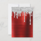 Invitation Parties scintillant Drips Argent Rouge Ruby Bridal (Dos)