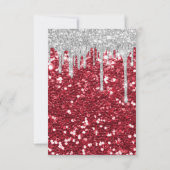 Invitation Parties scintillant Drips Argent Rouge Ruby Bridal (Dos)