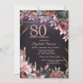 Invitation Parties scintillant Drips Floral Dark Purple 80e a (Devant)