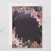 Invitation Parties scintillant Drips Floral Dark Purple 80e a (Dos)