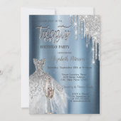 Invitation Parties scintillant Drips, Robe Vin Verre Bleu Mét (Devant)