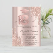 Invitation Parties scintillant Drips Rose Gold Grad Cup 18e a (Debout devant)