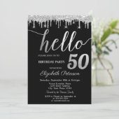 Invitation Parties scintillant Drips Silver 50th Birthday Par (Debout devant)
