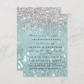 Invitation Parties scintillant Drips Silver Smoky Bridal Swee (Devant / Derrière)