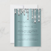 Invitation Parties scintillant Drips Silver Turquoise Bridal  (Devant)