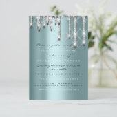 Invitation Parties scintillant Drips Silver Turquoise Bridal  (Debout devant)