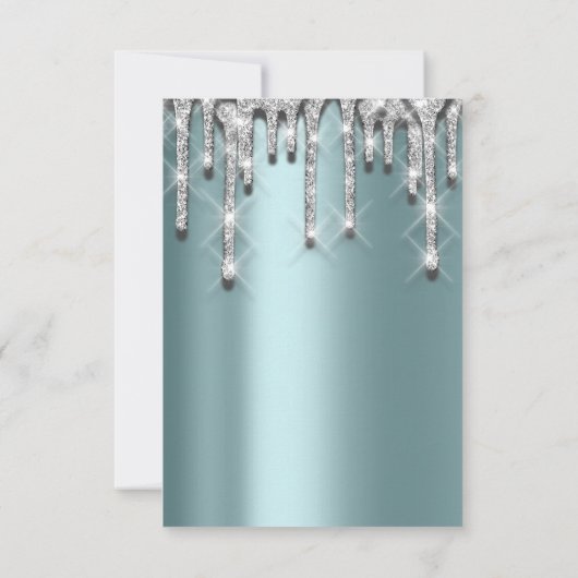 Invitation Parties scintillant Drips Silver Turquoise Bridal (Dos)