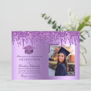 Invitation Parties scintillant Drive Purple Graduation Photo 