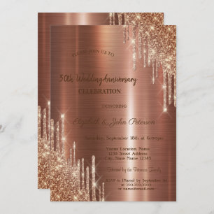 Invitation Parties scintillant Drives Brown Metallic Mariage