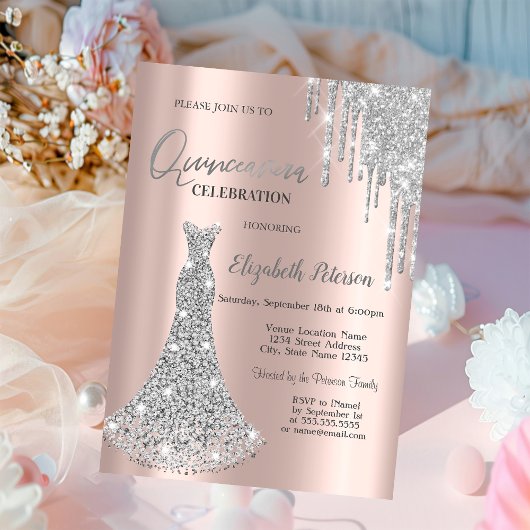 Invitation Parties scintillant Drives, Diamonds Robe 5e Anniv