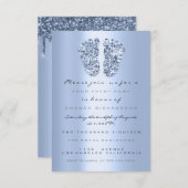 Invitation Parties scintillant Drives Pastel Blue Baby Boy Do (Devant / Derrière)