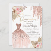 Invitation Parties scintillant Drives Robe Boho Fleurs Quince (Devant)