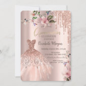 Invitation Parties scintillant Drives Robe Fleurs Printemps Q (Devant)
