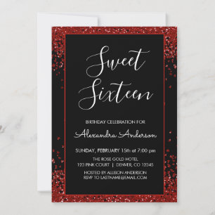 Invitation Parties scintillant du Coeur rouge   étincelante S