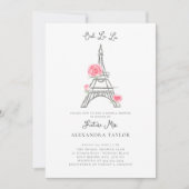 Invitation Parties scintillant Eiffel Paris Fête des mariées  (Devant)