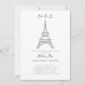 Invitation Parties scintillant Eiffel Paris Minimal Fête des  (Devant)