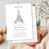 Invitation Parties scintillant Eiffel Paris Rustic Bouquet Ba