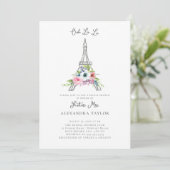 Invitation Parties scintillant Eiffel Paris Rustic Bouquet Fê (Debout devant)